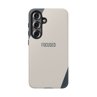 Samsung Galaxy S25 / Glossy Phone Case - Sassy Statement Case ’Focused’ in Beige & Blue