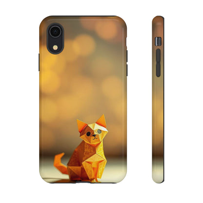 iPhone XR / Glossy Phone Case - Origami Cat Design Phone Case