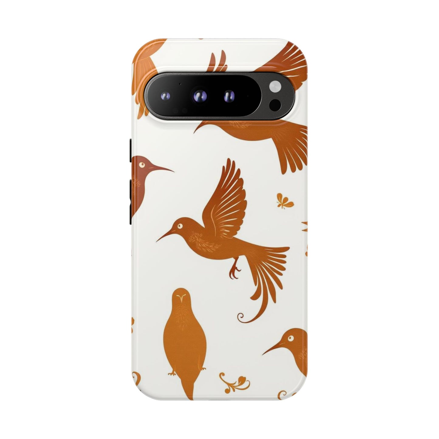 Google Pixel 9 Pro XL / Glossy Phone Case - Abstract Bird Pattern Phone Case