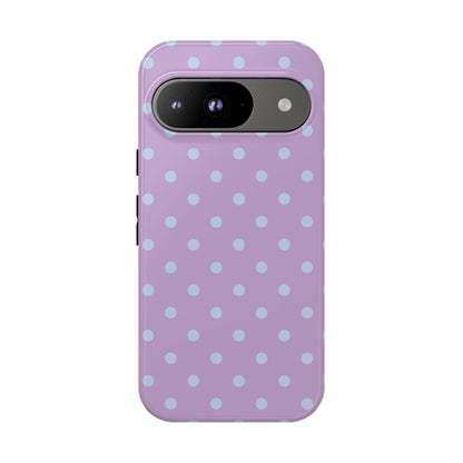 Trendy Lilac & Ice Blue Dot Pattern Phone Case