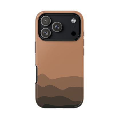 Brown Abstract Waves Protective Phone Case - Brown Phone Case - iPhone 18 Pro / Glossy