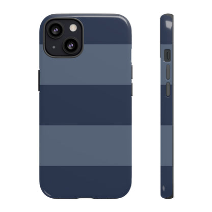 Dark Blue Horizontal Stripe Pattern Phone Case - Blue Phone Case - iPhone 13 / Glossy