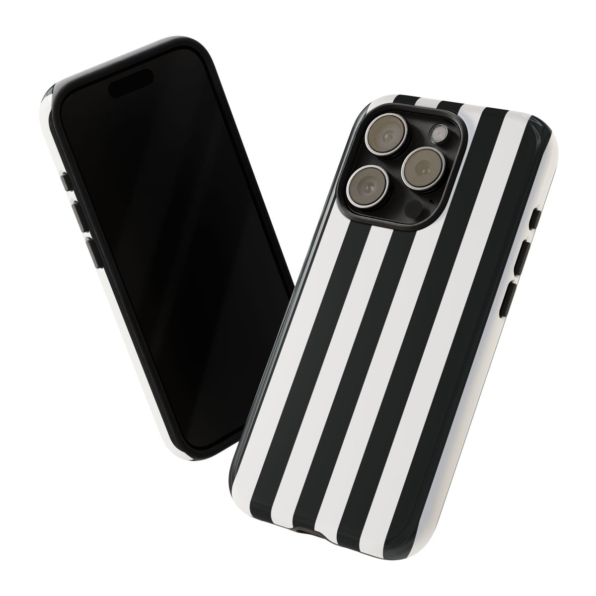 Simple Black & White Stripe Pattern Phone Case - White Phone Case