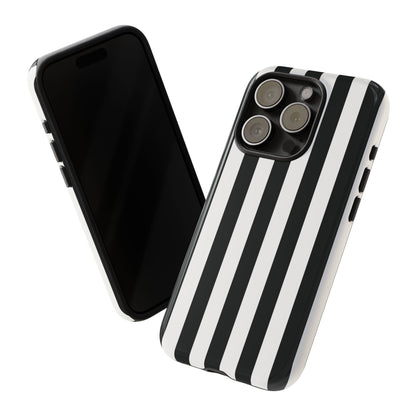 Simple Black & White Stripe Pattern Phone Case - White Phone Case