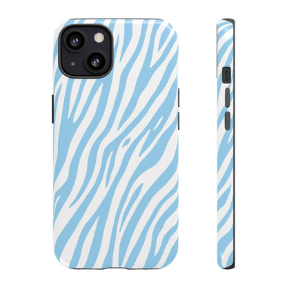 Sky Blue Tiger Print Phone Case