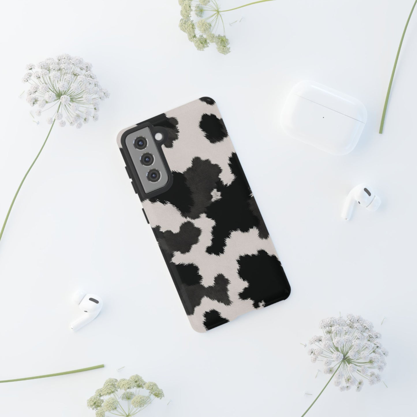 Modern Monochrome Cow Print Phone Case