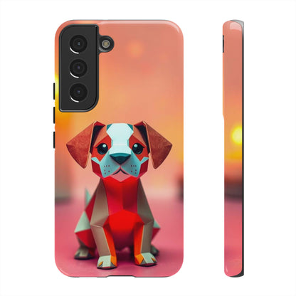 Samsung Galaxy S22 / Glossy Phone Case - Origami Dog Design Phone Case