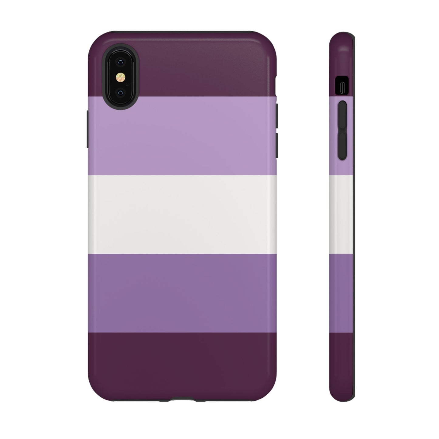 iPhone XS MAX / Glossy Phone Case - Purple Stripe Pattern Phone Case