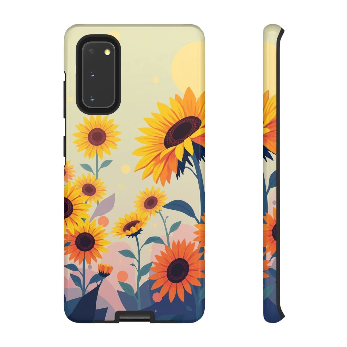 Samsung Galaxy S20 / Glossy Phone Case - Modern Flat Sunflower Design Phone Case