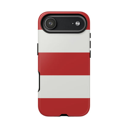 iPhone 17 Air / Glossy Phone Case - Red & White Horizontal Stripe Pattern Phone Case