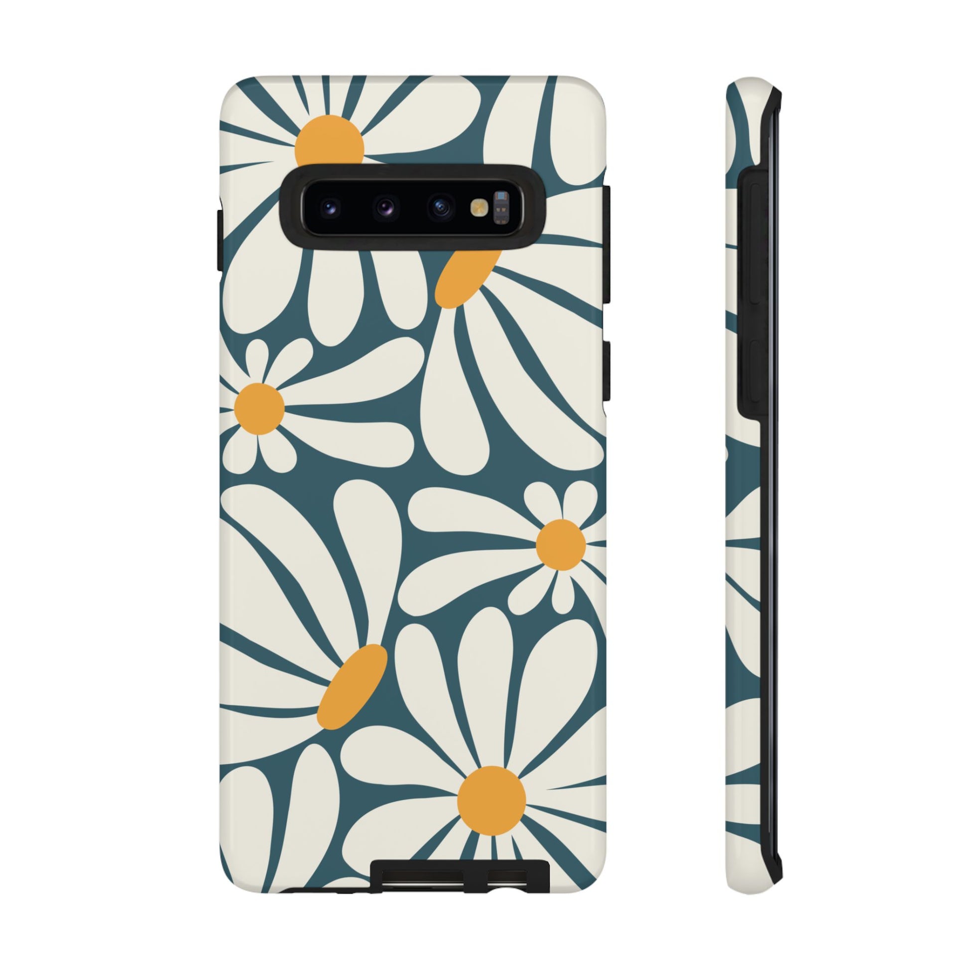 Phone Case - Retro Blue Daisy Pattern Phone Case