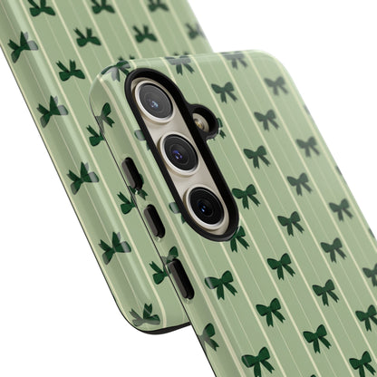 Retro Forest Green Bow Pattern Phone Case