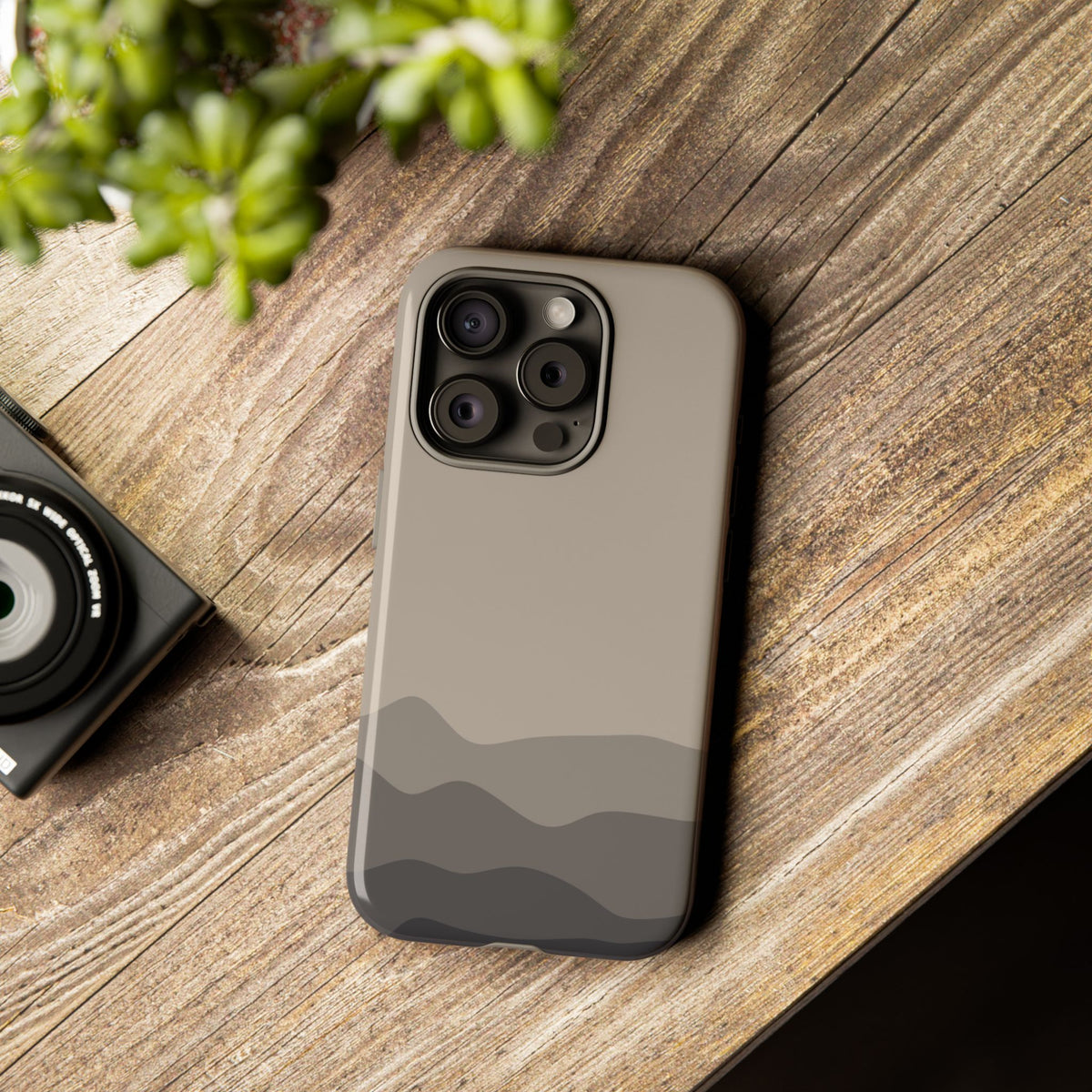 Beige Abstract Waves Protective Phone Case - Beige Phone Case