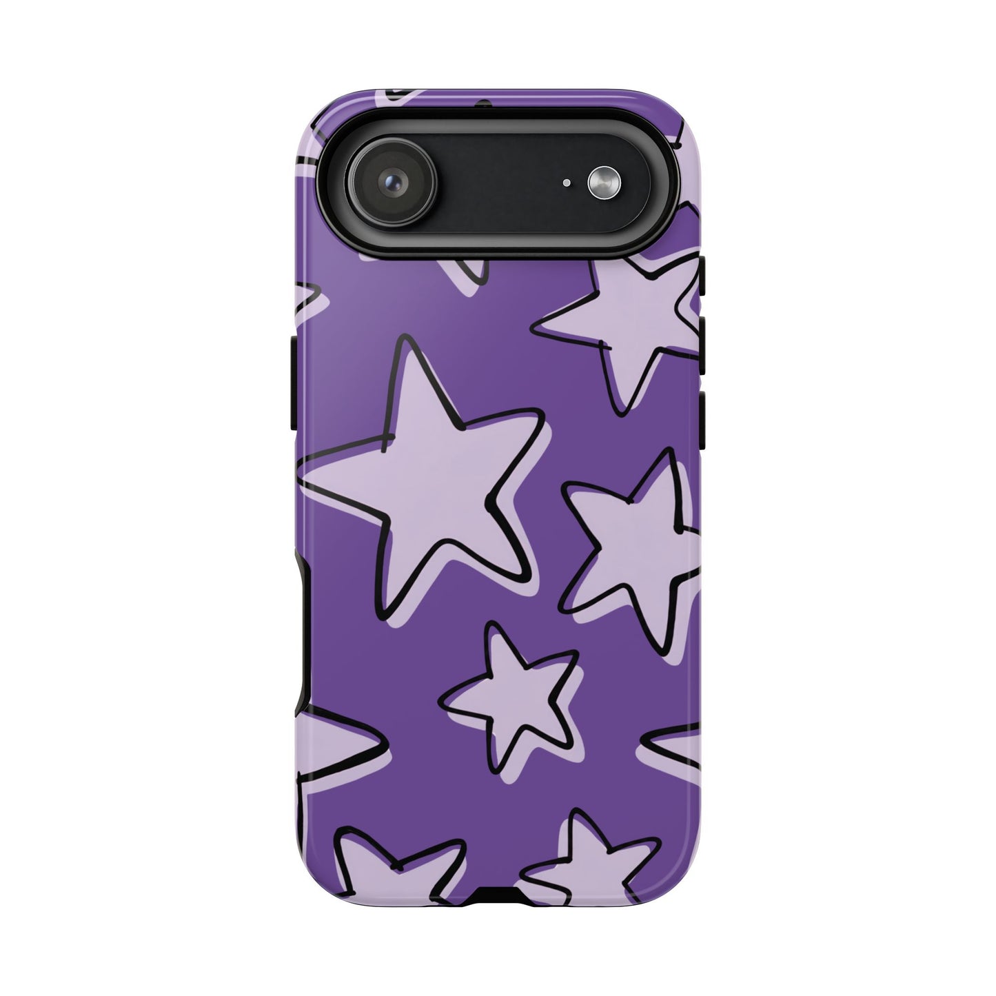 Violet Purple Doodle Star Phone Case