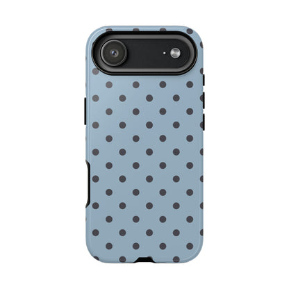Light Blue with Dark Blue Dot Pattern Phone Case
