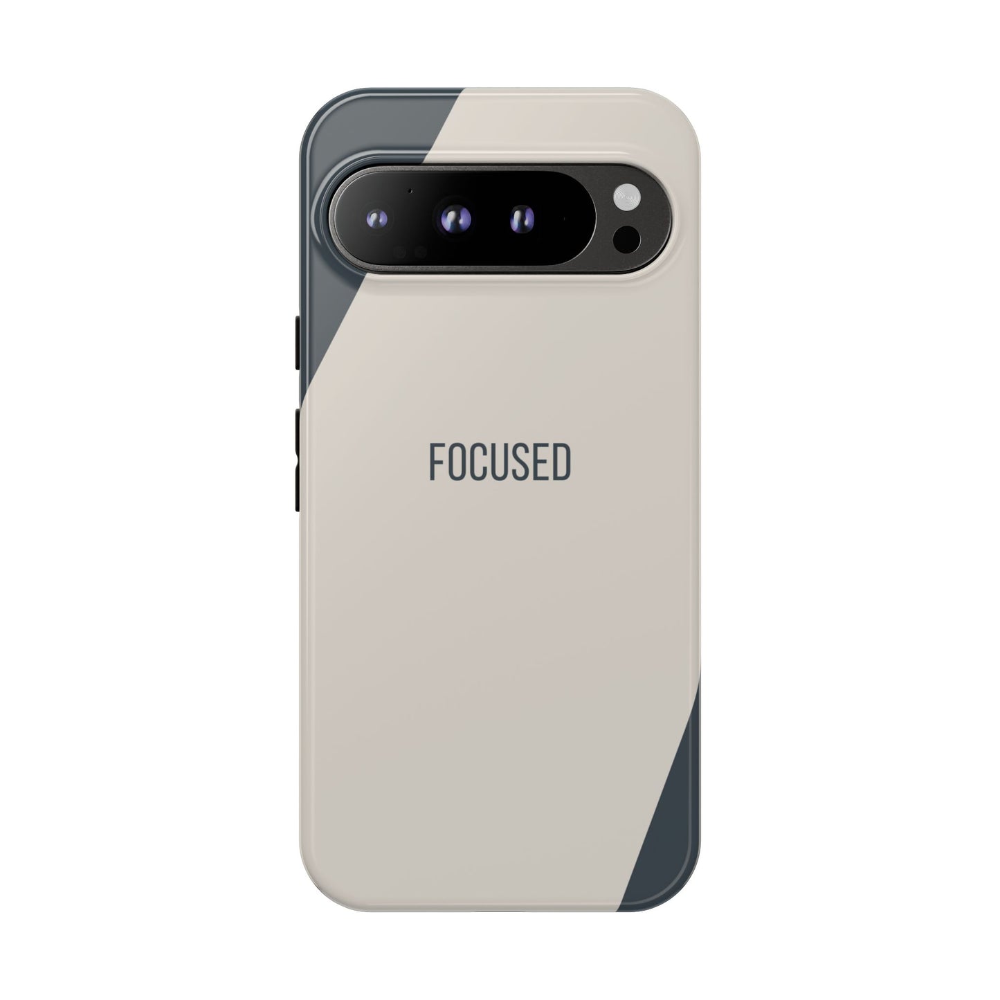 Google Pixel 9 Pro XL / Glossy Phone Case - Sassy Statement Case ’Focused’ in Beige & Blue