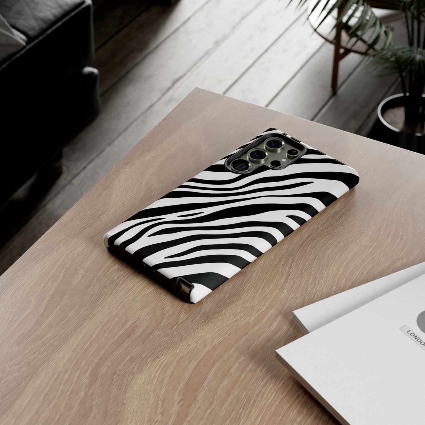 Modern Monochrome Zebra Print Phone Case