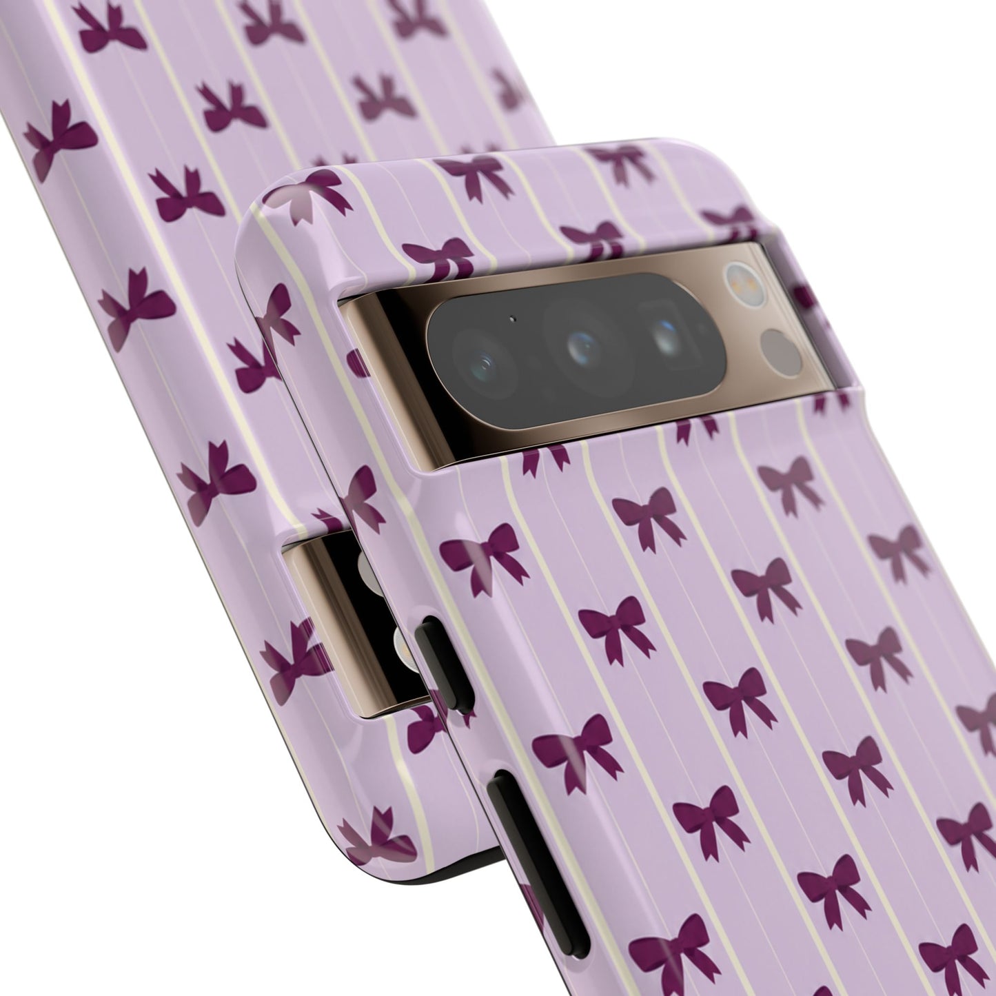 Retro Plum Purple Bow Pattern Phone Case