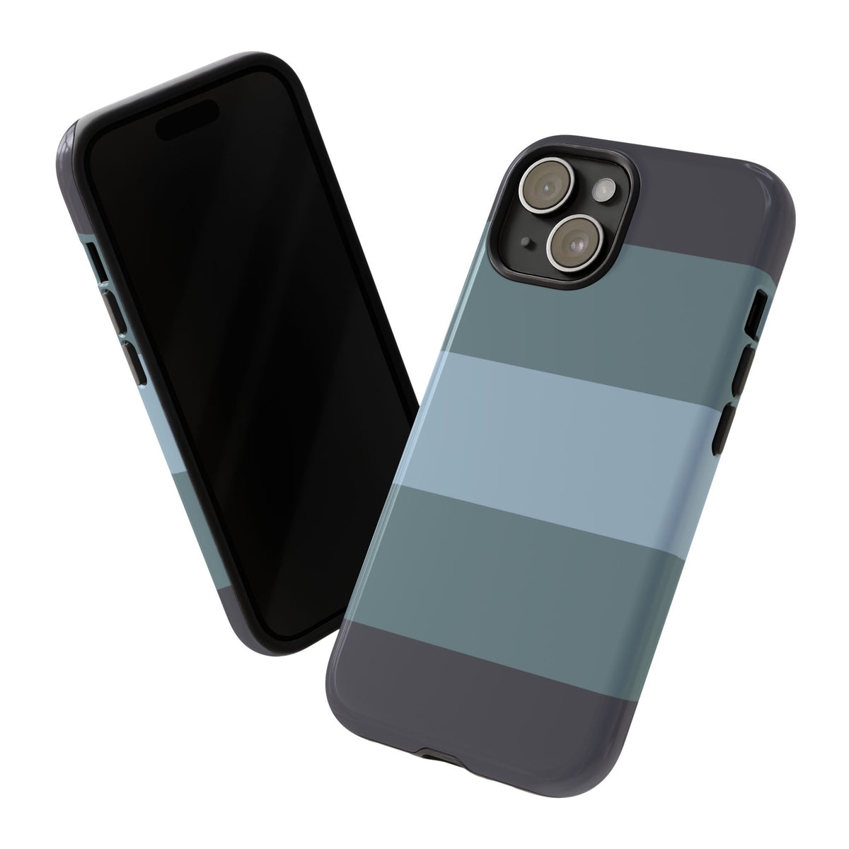 Shades of Blue Horizontal Stripe Pattern Phone Case - Blue Phone Case