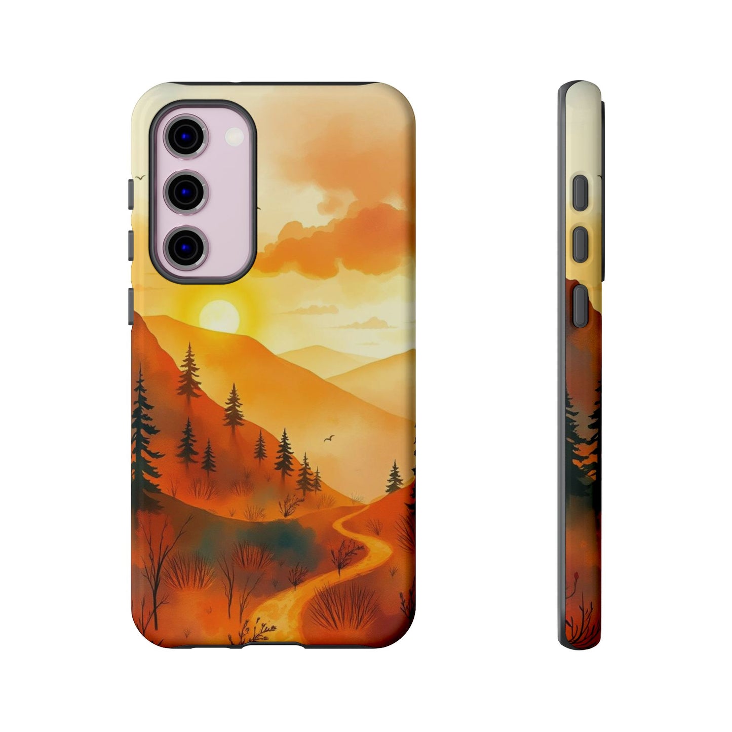 Samsung Galaxy S23 Plus / Glossy Phone Case - Golden Sunset Design Phone Case