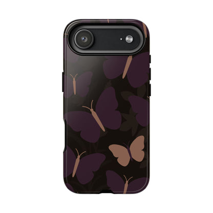 iPhone 17 Air / Glossy Phone Case - Minimalist Purple Butterfly Pattern Phone Case