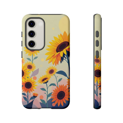 Samsung Galaxy S23 / Glossy Phone Case - Modern Flat Sunflower Design Phone Case