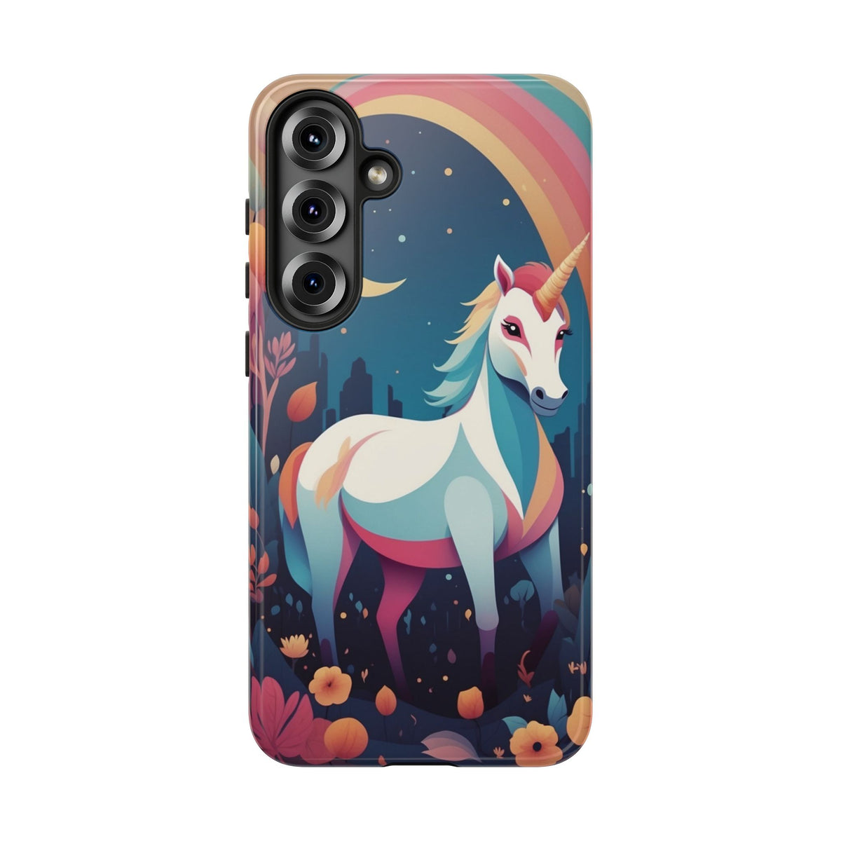 Stylised Unicorn & Rainbow Design Phone Case - Multicolor Phone Case - Samsung Galaxy S25 Plus / Glossy