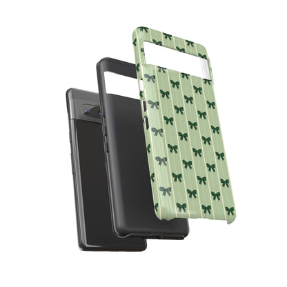 Retro Forest Green Bow Pattern Phone Case