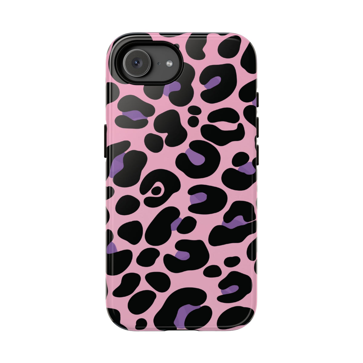 Pretty Pink & Lavender Leopard Print - Blue Phone Case - iPhone 17e / Glossy