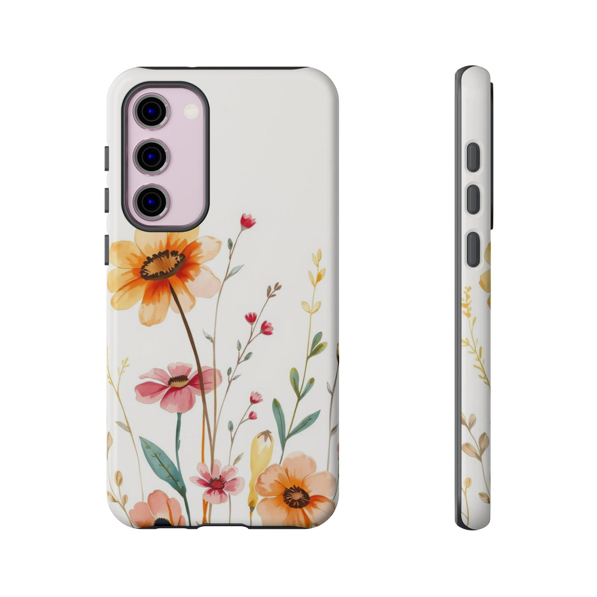 Boho Chic Watercolour Wild Blooms Pattern Phone Case - Multicolor Phone Case - Samsung Galaxy S23 Plus / Glossy