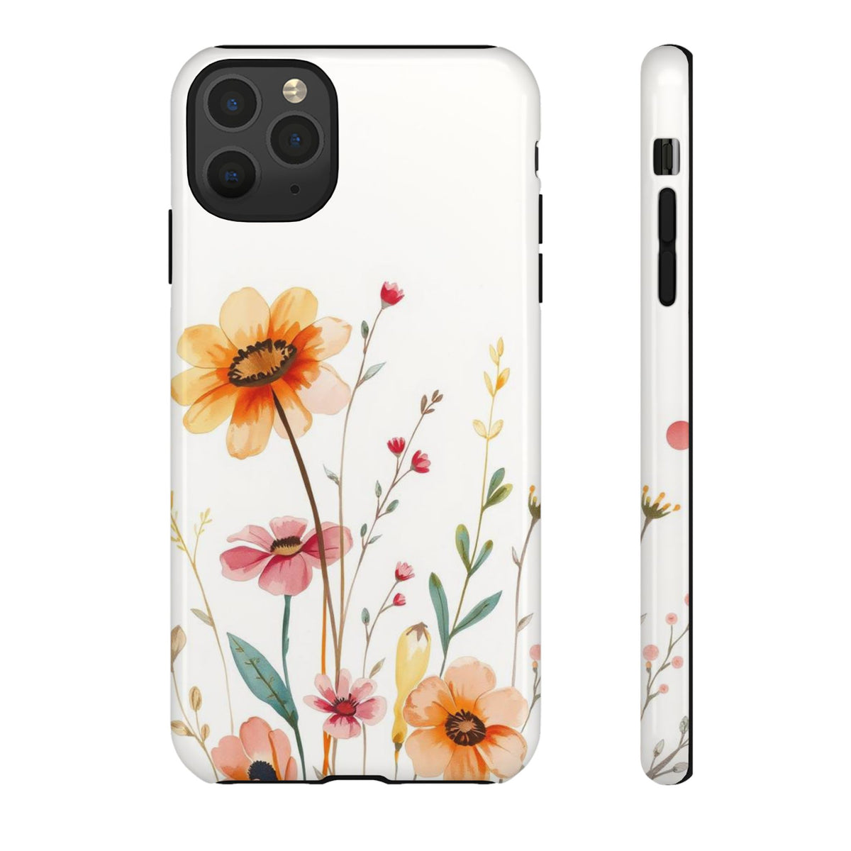 Boho Chic Watercolour Wild Blooms Pattern Phone Case - Multicolor Phone Case - iPhone 11 Pro Max / Glossy
