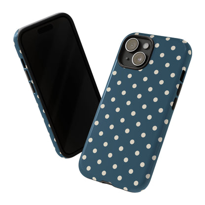 Blue & White Dot Pattern Phone Case