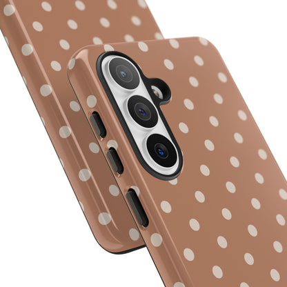 Brown with White Dot Pattern Phone Case