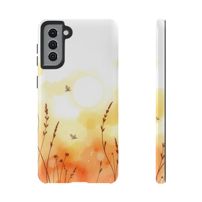 Samsung Galaxy S21 Plus / Glossy Phone Case - Boho Chic Watercolour Wildflower Pattern Phone Case
