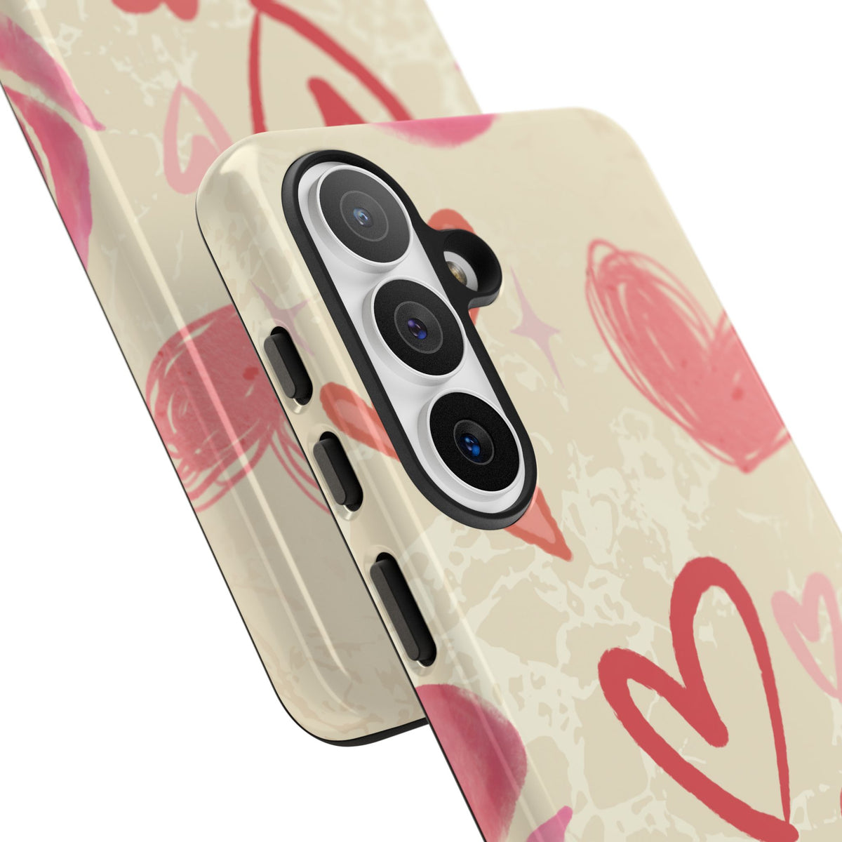 Cute Pink Heart & Rose Pattern Phone Case - Pink Phone Case