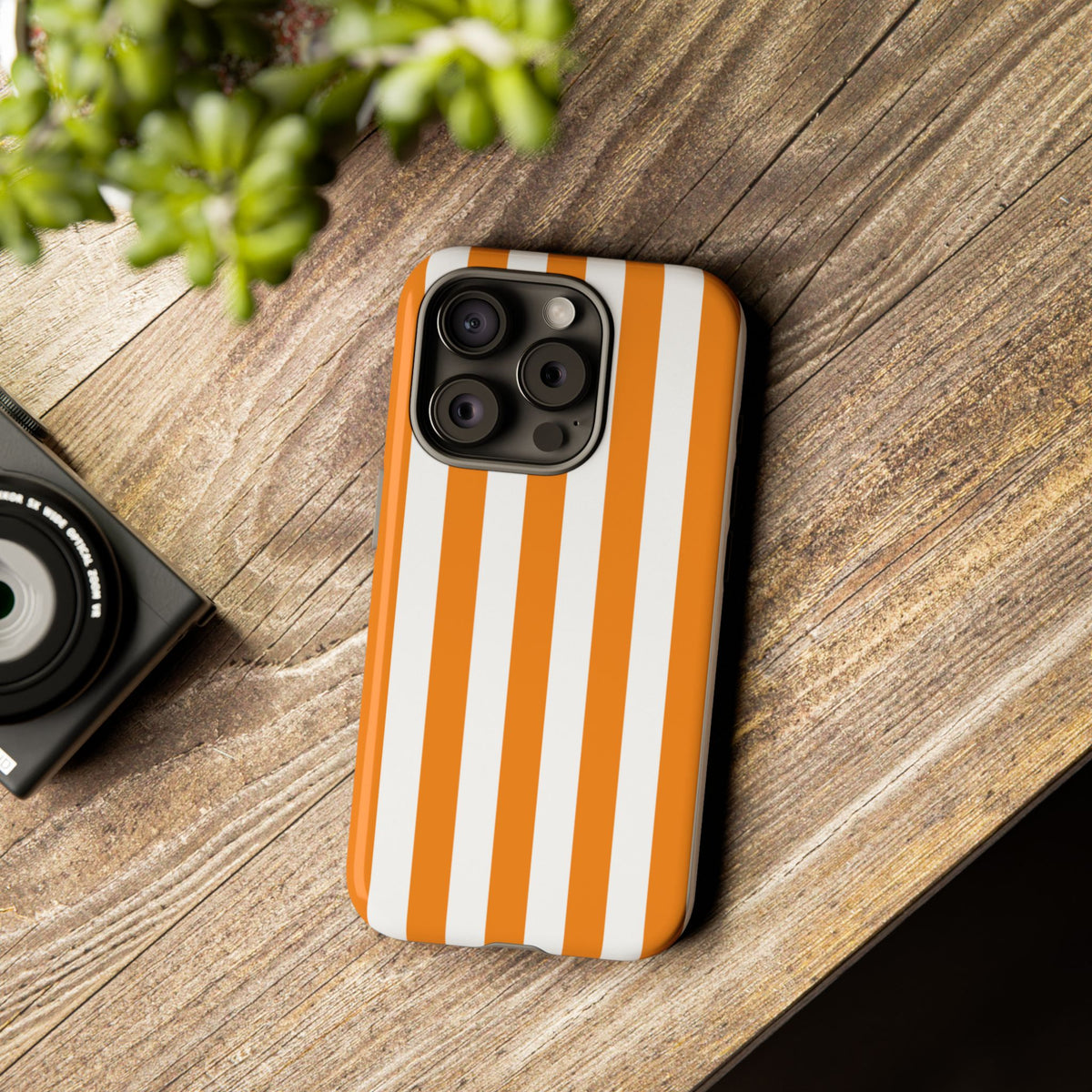 Simple Yellow & White Stripe Pattern Phone Case - White Phone Case