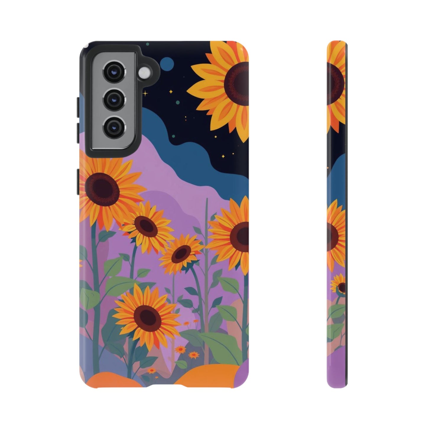 Samsung Galaxy S21 / Glossy Phone Case - Surreal Sunflower Design Phone Case