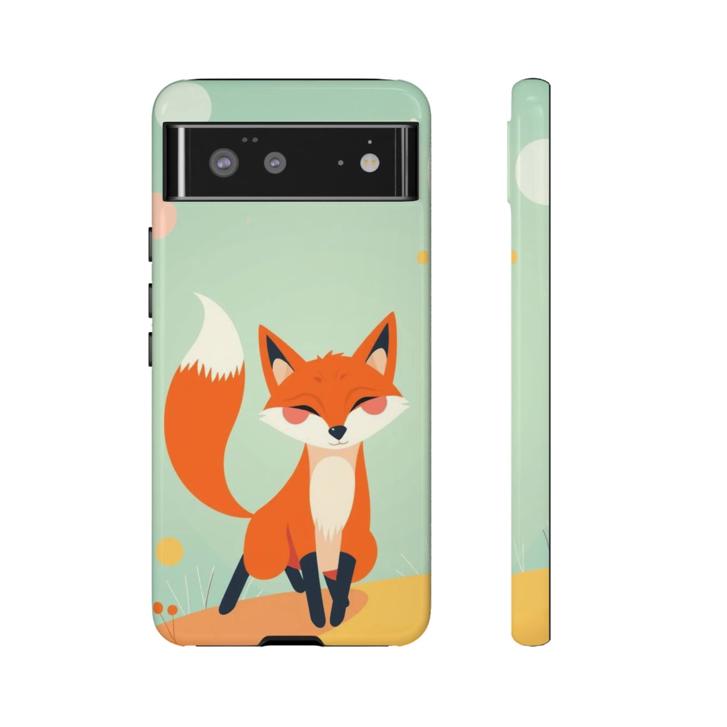 Google Pixel 6 / Glossy Phone Case - Happy Fox Design Phone Case