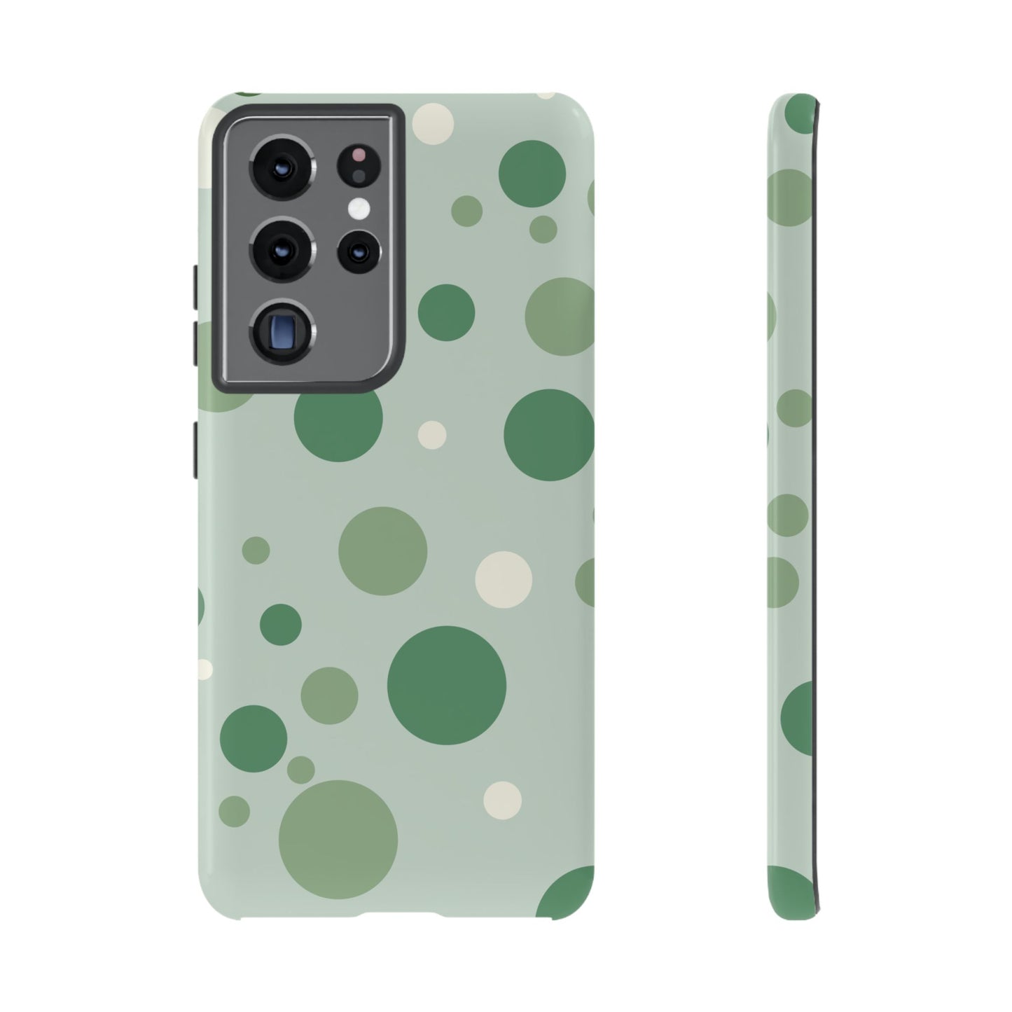 Samsung Galaxy S21 Ultra / Glossy Phone Case - ’Bold Green Dot Pattern’ Phone Case