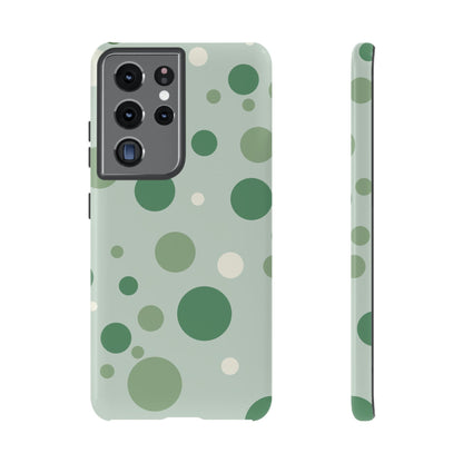 Samsung Galaxy S21 Ultra / Glossy Phone Case - ’Bold Green Dot Pattern’ Phone Case