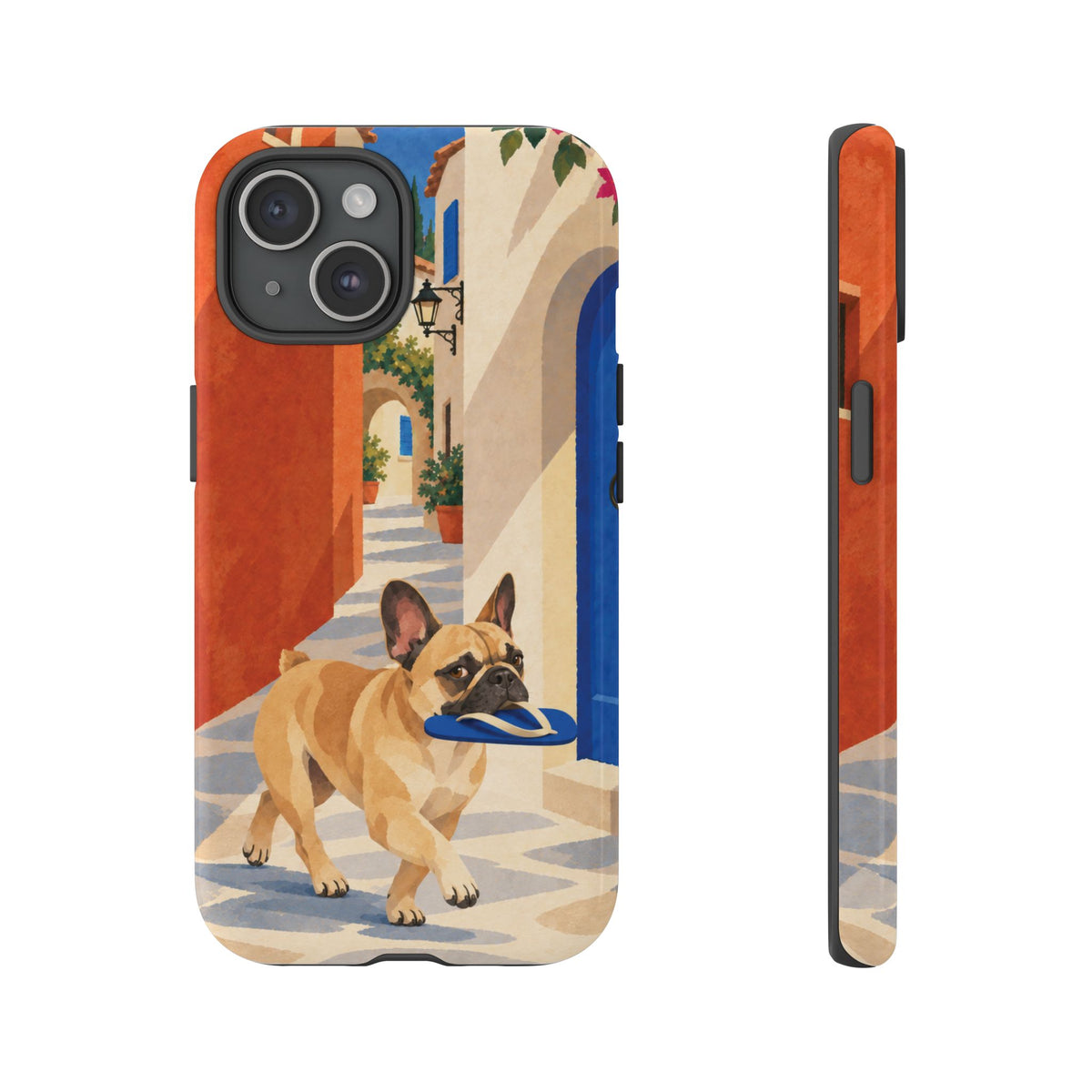 French Bulldog Quiet Lane Phone Case - Multicolor Phone Case - iPhone 15 / Glossy