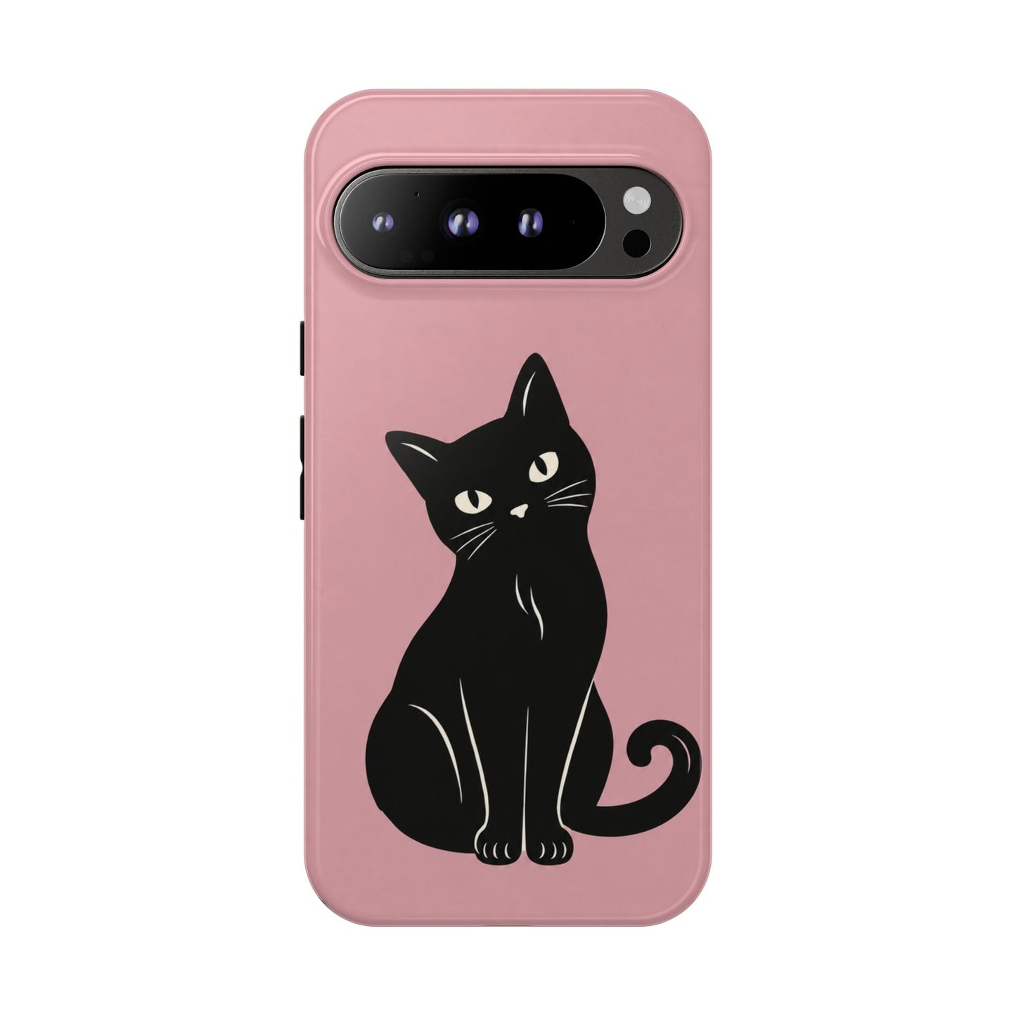 Minimalist Blush Pink & Black Cat Phone Case