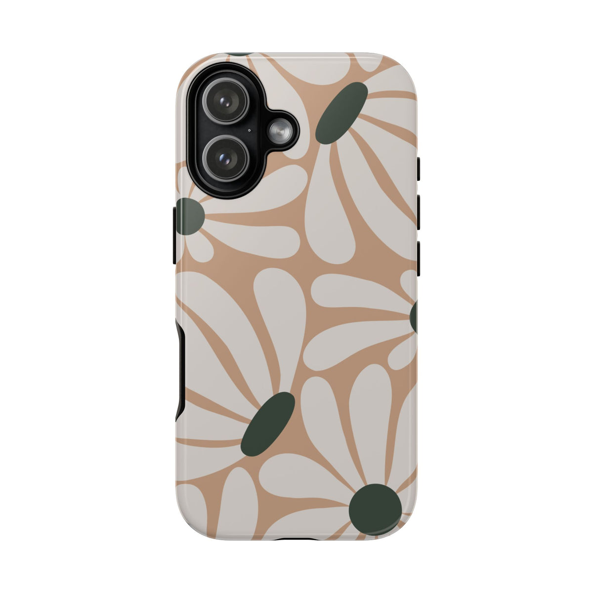 Retro Beige & White Daisy Pattern Phone Case - Beige Phone Case - iPhone 17 / Glossy