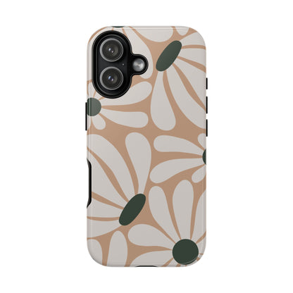 Retro Beige & White Daisy Pattern Phone Case - Beige Phone Case - iPhone 17 / Glossy