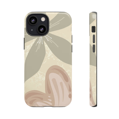iPhone 13 Mini / Glossy Phone Case - ’Hibiscus Heart Pattern’ Phone Case
