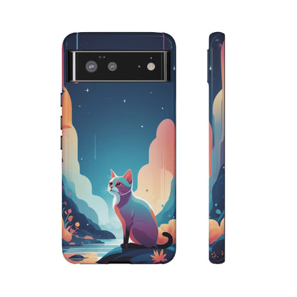 Google Pixel 6 / Glossy Phone Case - Stylised Cat Design Phone Case