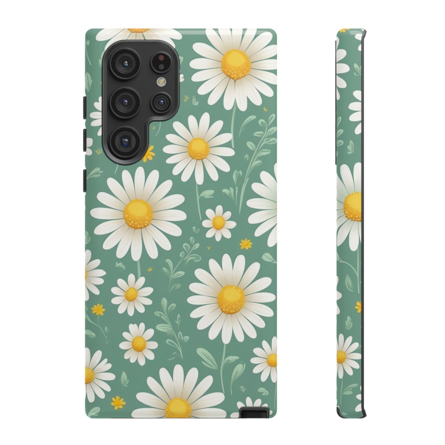 Samsung Galaxy S22 Ultra / Glossy Phone Case - Daisies Floral Pattern 1 Phone Case