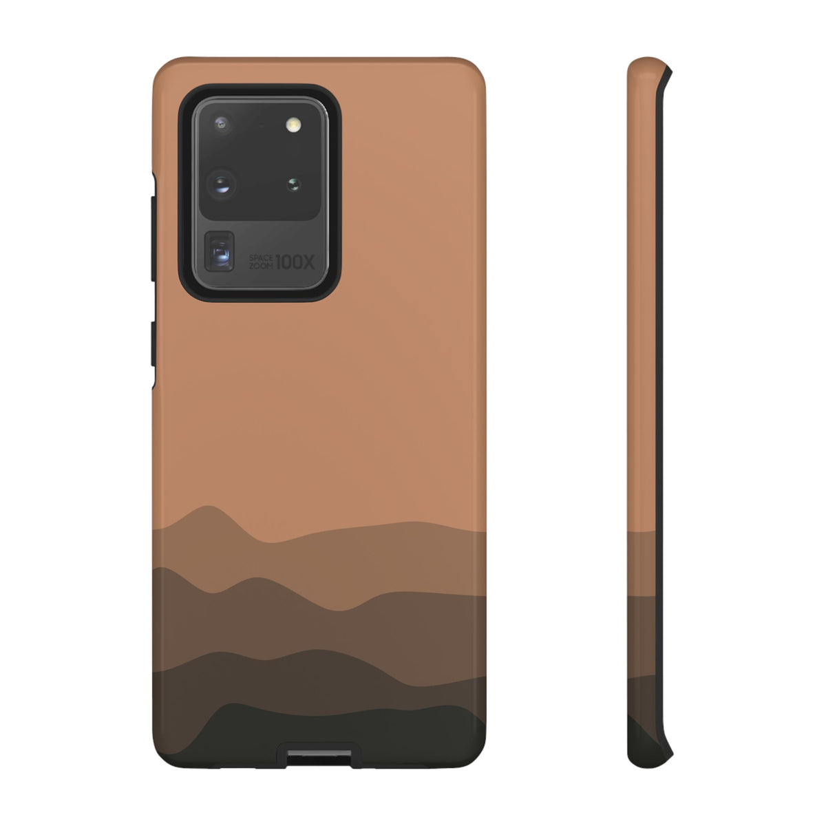 Brown Abstract Waves Protective Phone Case - Brown Phone Case - Samsung Galaxy S20 Ultra / Glossy