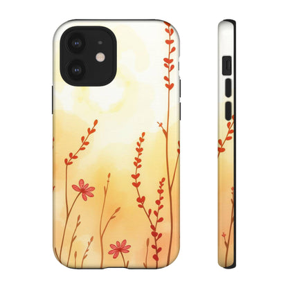 Boho Chic Watercolour Wildflower Dusk Pattern Phone Case - Multicolor Phone Case - iPhone 12 / Glossy