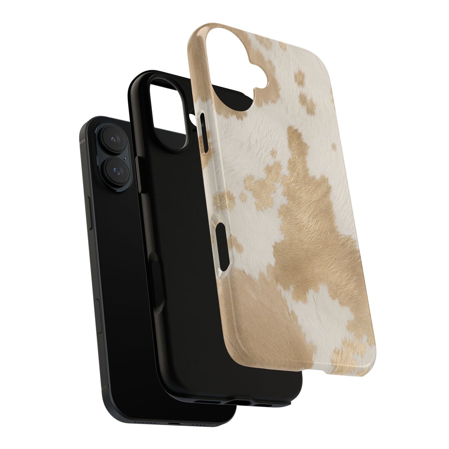 Elegant Champagne Cow Print Phone Case